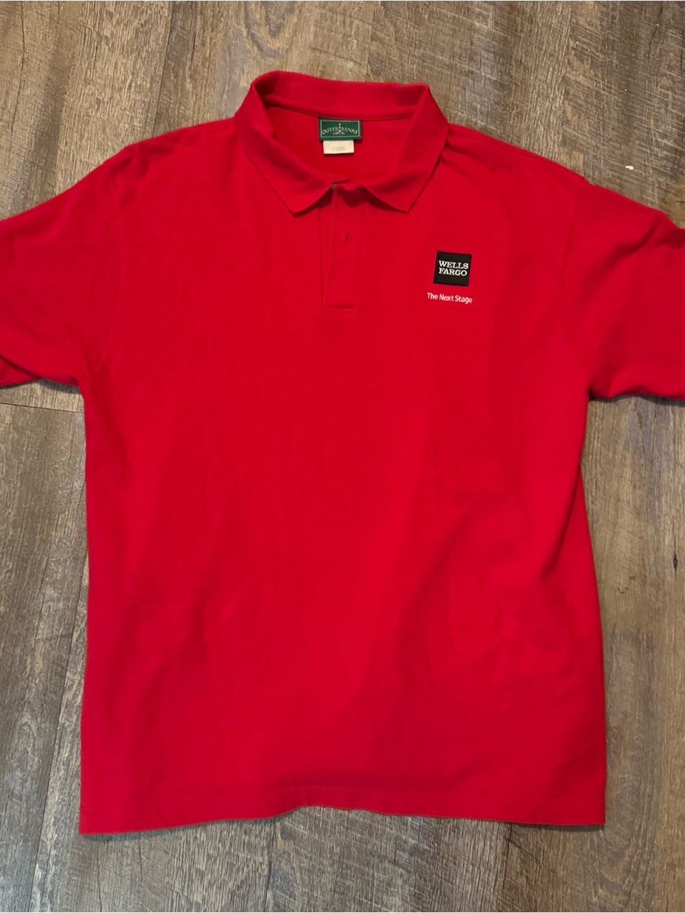 Wells Fargo Embroidered Employee Work Red Polo Shirt Men's XL Logo